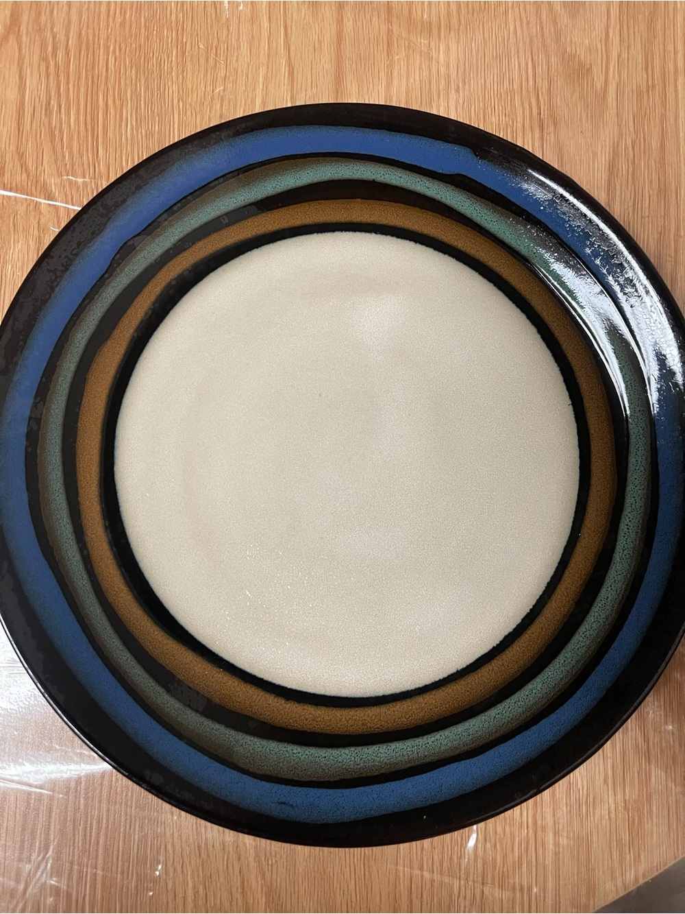 Pfaltzgraff Ceramic Plate in Cream, Blue, Brown and Green 3 pieces